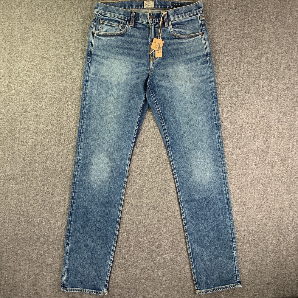 Faherty Jeans Men 32x34 Denim Blue Feel Good Organic Cotton Modern NEW